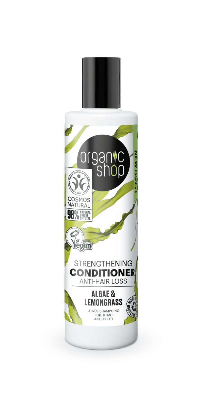 ORGANIC SHOP Strengthening Conditioner Anti-Hair Loss Algae and Lemongrass  280ml - Wildberries